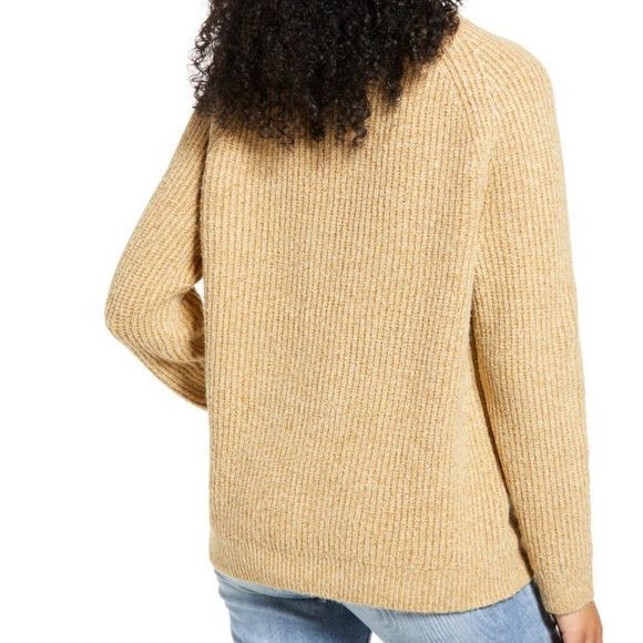 NWOT BP Plaited Stitch Recycled Blend Crewneck Sweater in Tan Boulder (S) - Picture 2 of 12